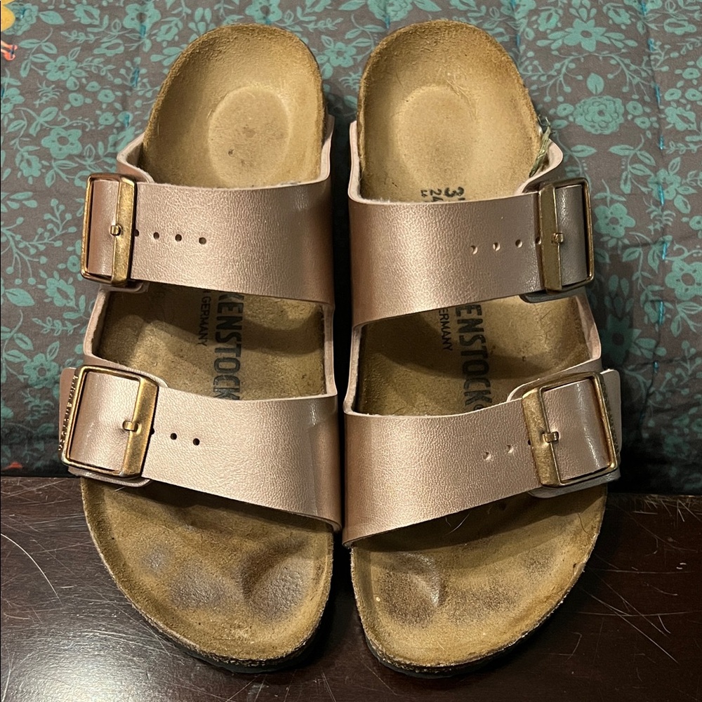 Birkenstock Women’s Sandals Shimmering Rose Gold